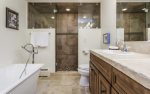 En-suite master bath with walk-in shower and soaking tub